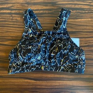 Oiselle Swim Trevi Print Reef Bikini Top — S